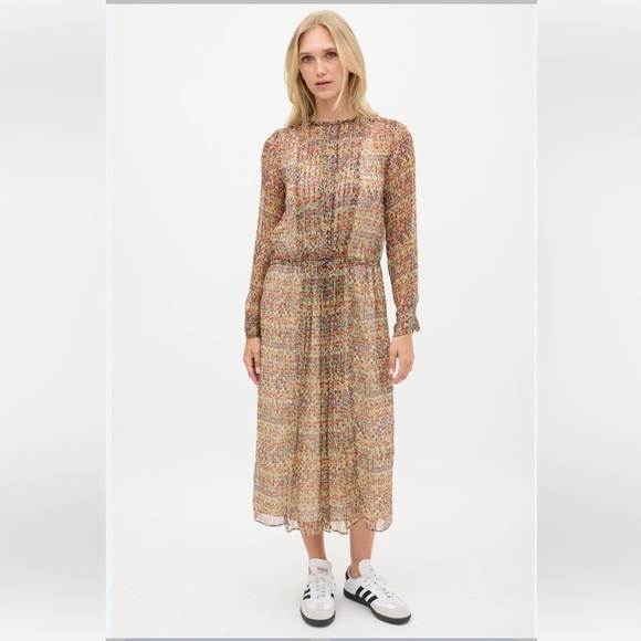 Isabel Etoile Marant Silk Long Sleeve Baphir Dress - Picture 1 of 16